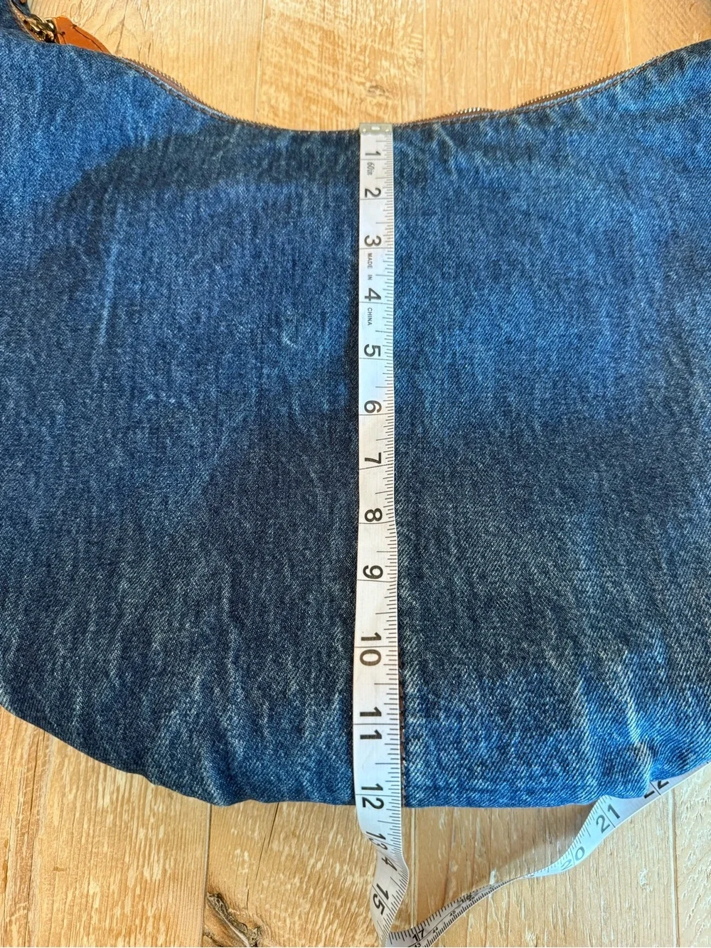 D&G Denim Mindy Hobo Bag with Brown Leather Strap - Blue